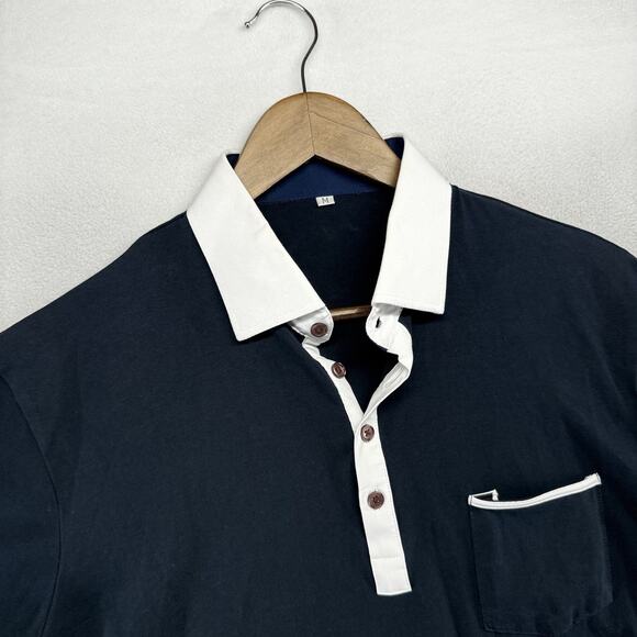 State & Liberty Other - State Liberty Polo Shirt Men's Medium Blue White Solid Pocket Golf Preppy Office